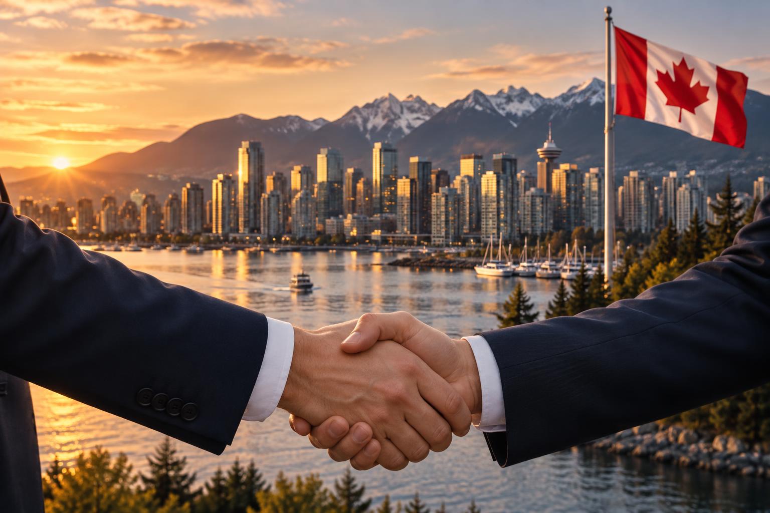Vancouver skyline, mountains and an investment partnership